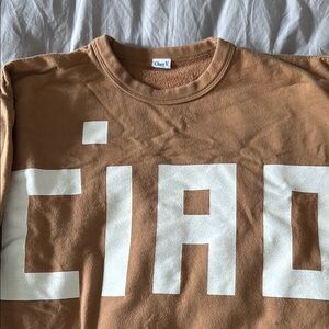 ClareV Brown 'Ciao' Sweatshirt
